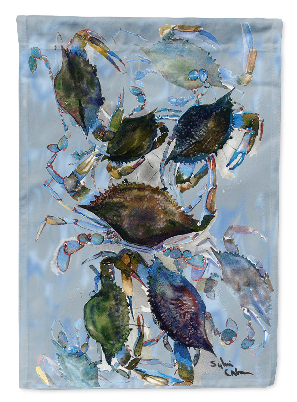 Crab House Flag 28x40 Porch Sleeve Pole Decorative Outside Yard Banner Artwork Wall Hanging, Polyester