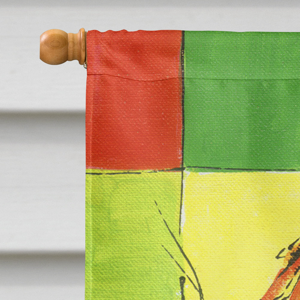 Crab Bright Yellow Orange and Greeen House Flag 28x40 Porch Sleeve Pole Decorative Outside Yard Banner Artwork Wall Hanging, Polyester