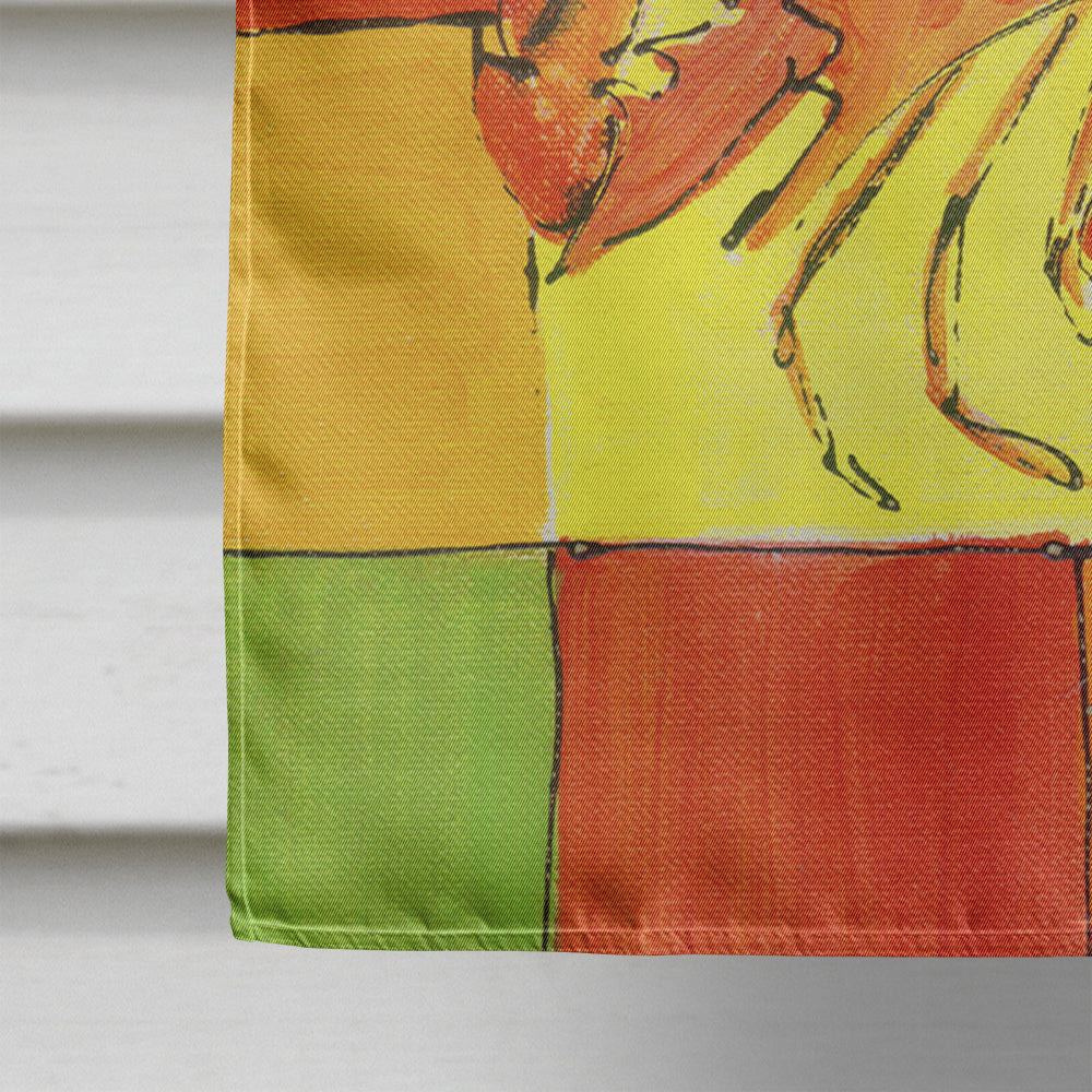 Crab Bright Yellow Orange and Greeen House Flag 28x40 Porch Sleeve Pole Decorative Outside Yard Banner Artwork Wall Hanging, Polyester