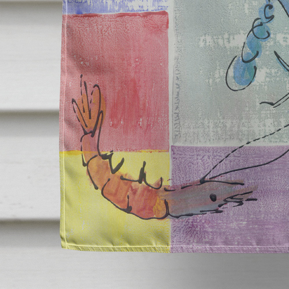 Crab and Shrimp House Flag 28x40 Porch Sleeve Pole Decorative Outside Yard Banner Artwork Wall Hanging, Polyester