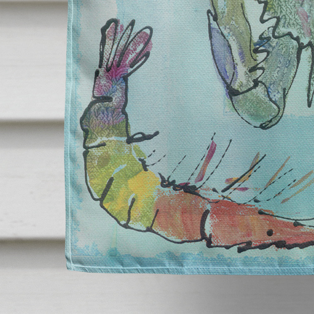 Crab and Shrimp House Flag 28x40 Porch Sleeve Pole Decorative Outside Yard Banner Artwork Wall Hanging, Polyester