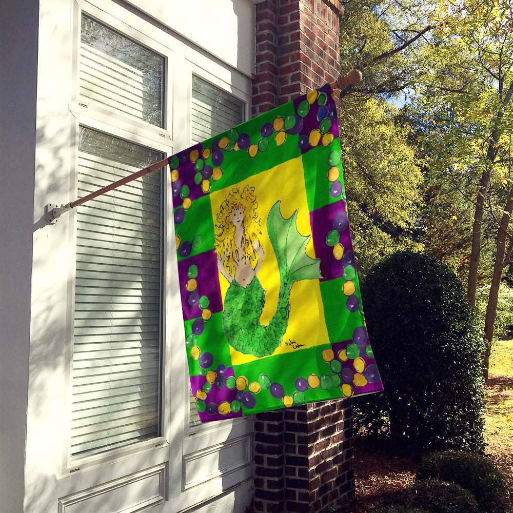 Mardi Gras Mermaid House Flag 28x40 Porch Sleeve Pole Decorative Outside Yard Banner Artwork Wall Hanging, Polyester