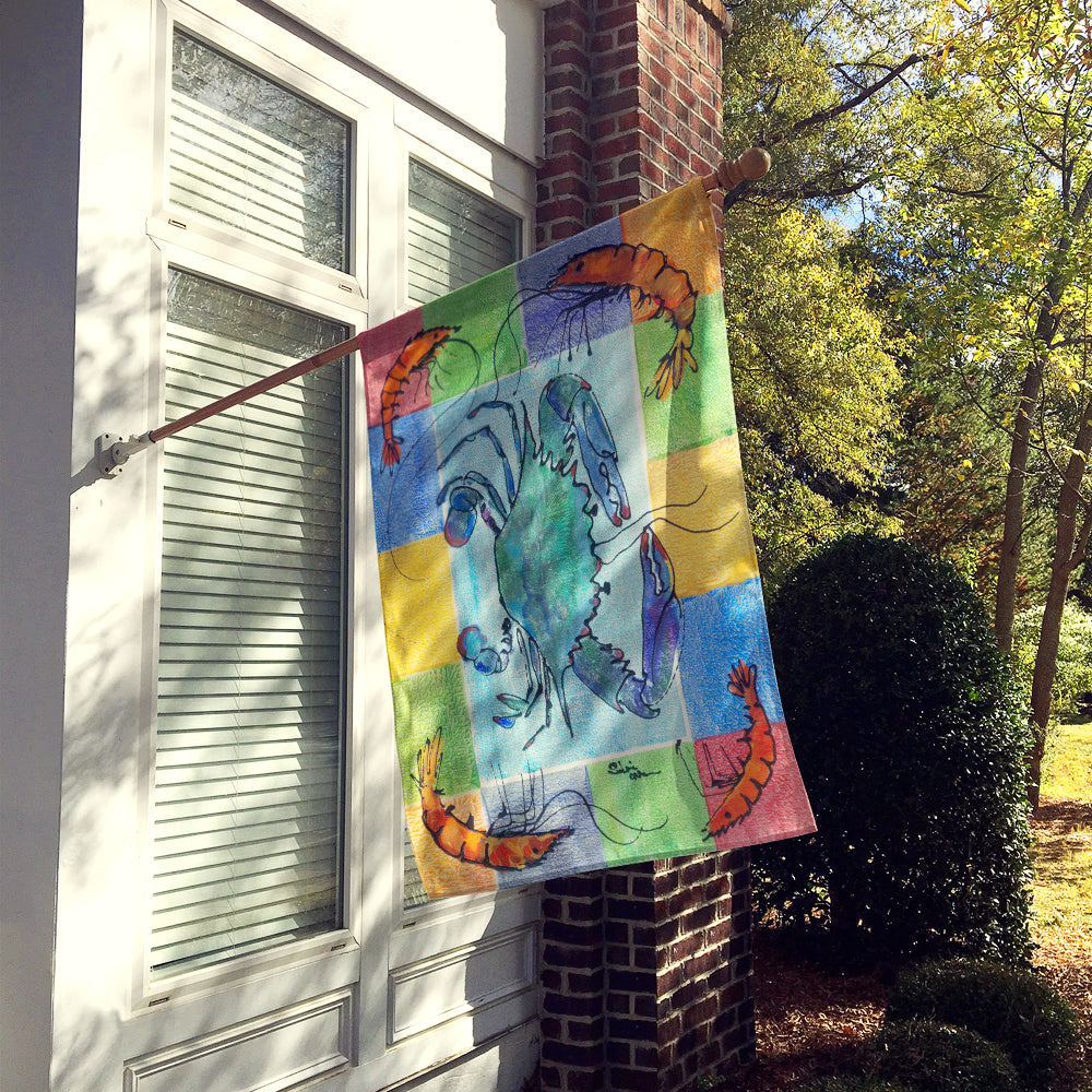 Crab House Flag 28x40 Porch Sleeve Pole Decorative Outside Yard Banner Artwork Wall Hanging, Polyester