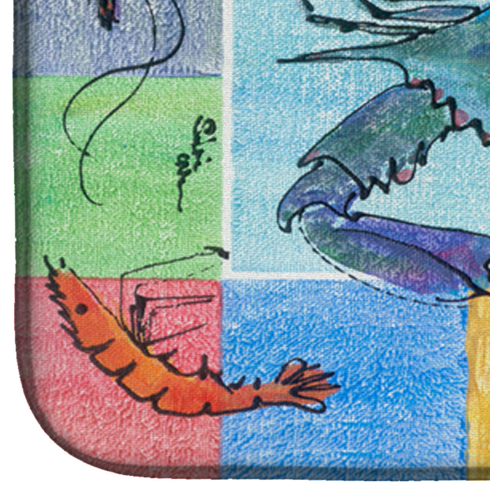 Crab Dish Drying Mat Absorbent Dish Drying Mat Pad for Kitchen Counter Dish Drainer Mat for Countertop, 14 x 21", Multicolor