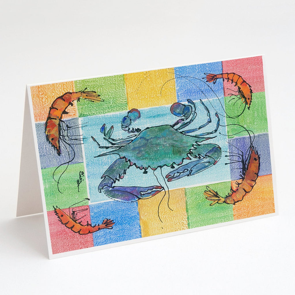 Crab Greeting Cards Pack of 8 Blank Cards with Envelopes Whimsical A7 Size 5x7
