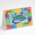 Crab Greeting Cards Pack of 8 Blank Cards with Envelopes Whimsical A7 Size 5x7