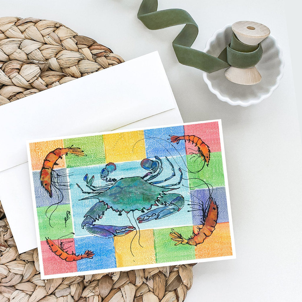Crab Greeting Cards Pack of 8 Blank Cards with Envelopes Whimsical A7 Size 5x7