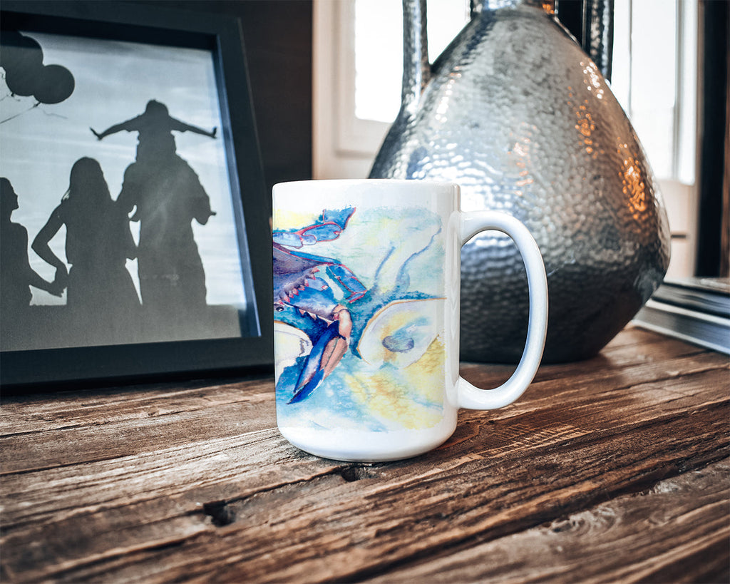 Crab   Ceramic Coffee Mug 15 oz Decorative Large C Handle Mug Cup for Tea, Cocoa Hot Chocolate
