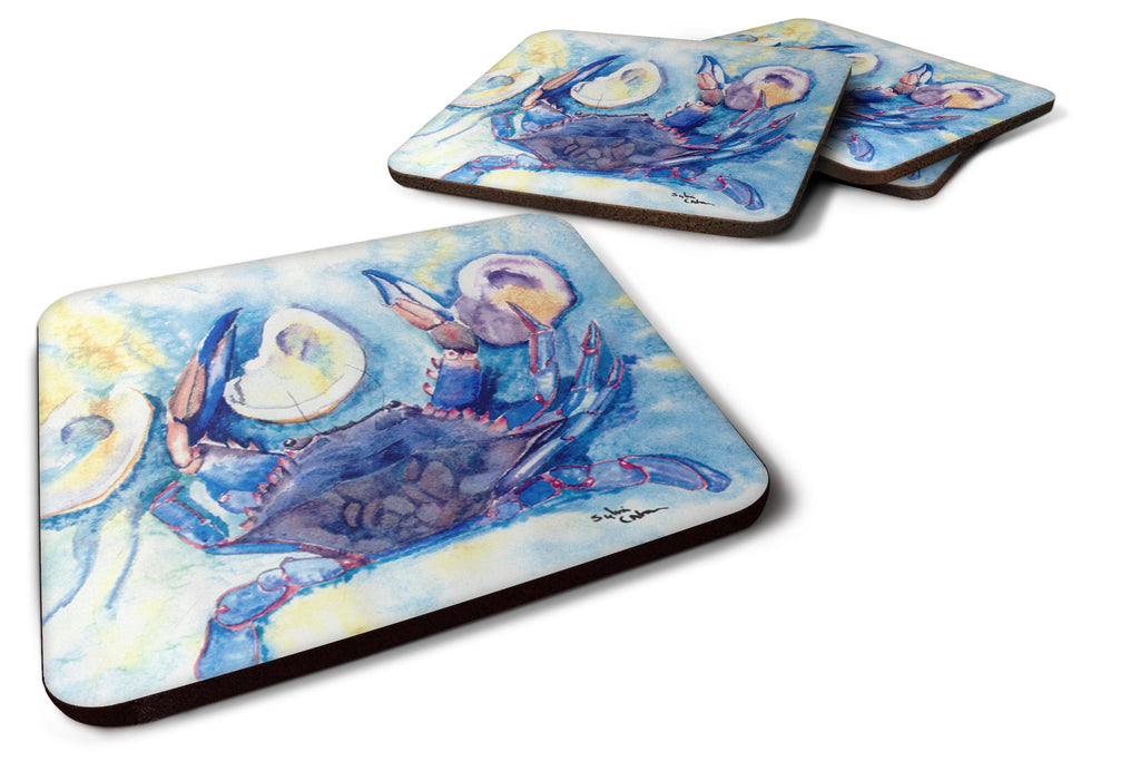 Crab   Foam Coasters Set of 4 Cup Coasters for Indoor Outdoor, Tabletop Protection, Anti Slip, Mouse pad Material