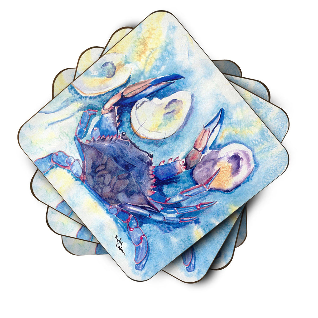 Crab   Foam Coasters Set of 4 Cup Coasters for Indoor Outdoor, Tabletop Protection, Anti Slip, Mouse pad Material