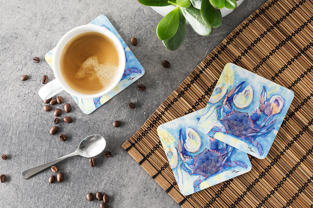 Crab   Foam Coasters Set of 4 Cup Coasters for Indoor Outdoor, Tabletop Protection, Anti Slip, Mouse pad Material