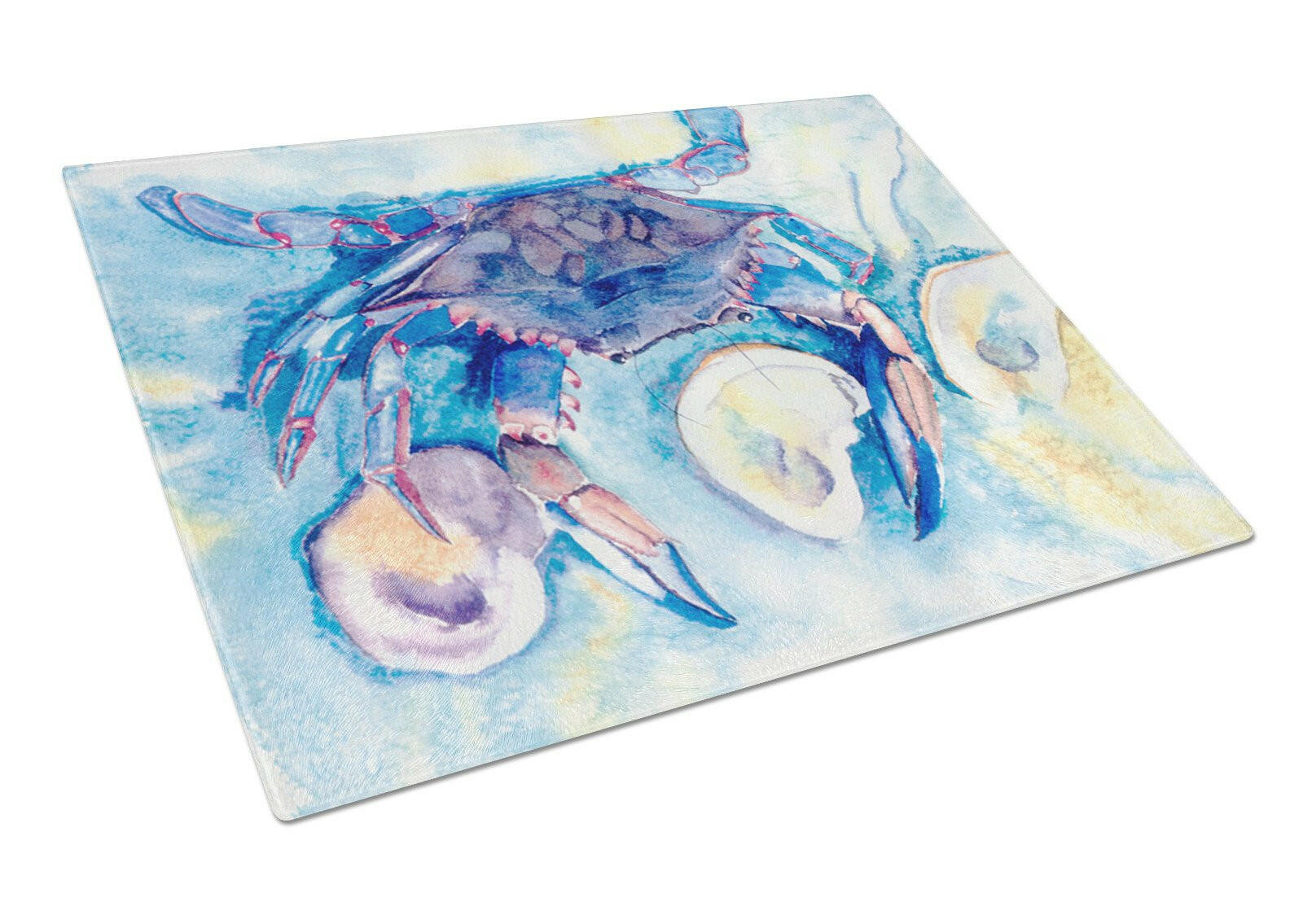 Crab   Cutting Board Tempered Glass Kitchen Cutting Surface, Heat Resistant Chopping, Non-Slip Feet, Food Prep & Serving