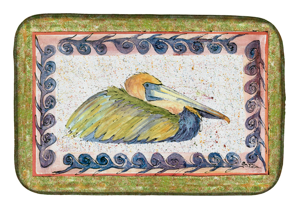 Bird - Pelican Dish Drying Mat Absorbent Dish Drying Mat Pad for Kitchen Counter Dish Drainer Mat for Countertop, 14 x 21", Multicolor