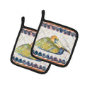 Bird - Pelican Pot Holder Set of 2 Heat Resistant Quilted Hot Pads 7.5 x 7.5 Inch, Insulated Kitchen Trivets for Cooking & Baking