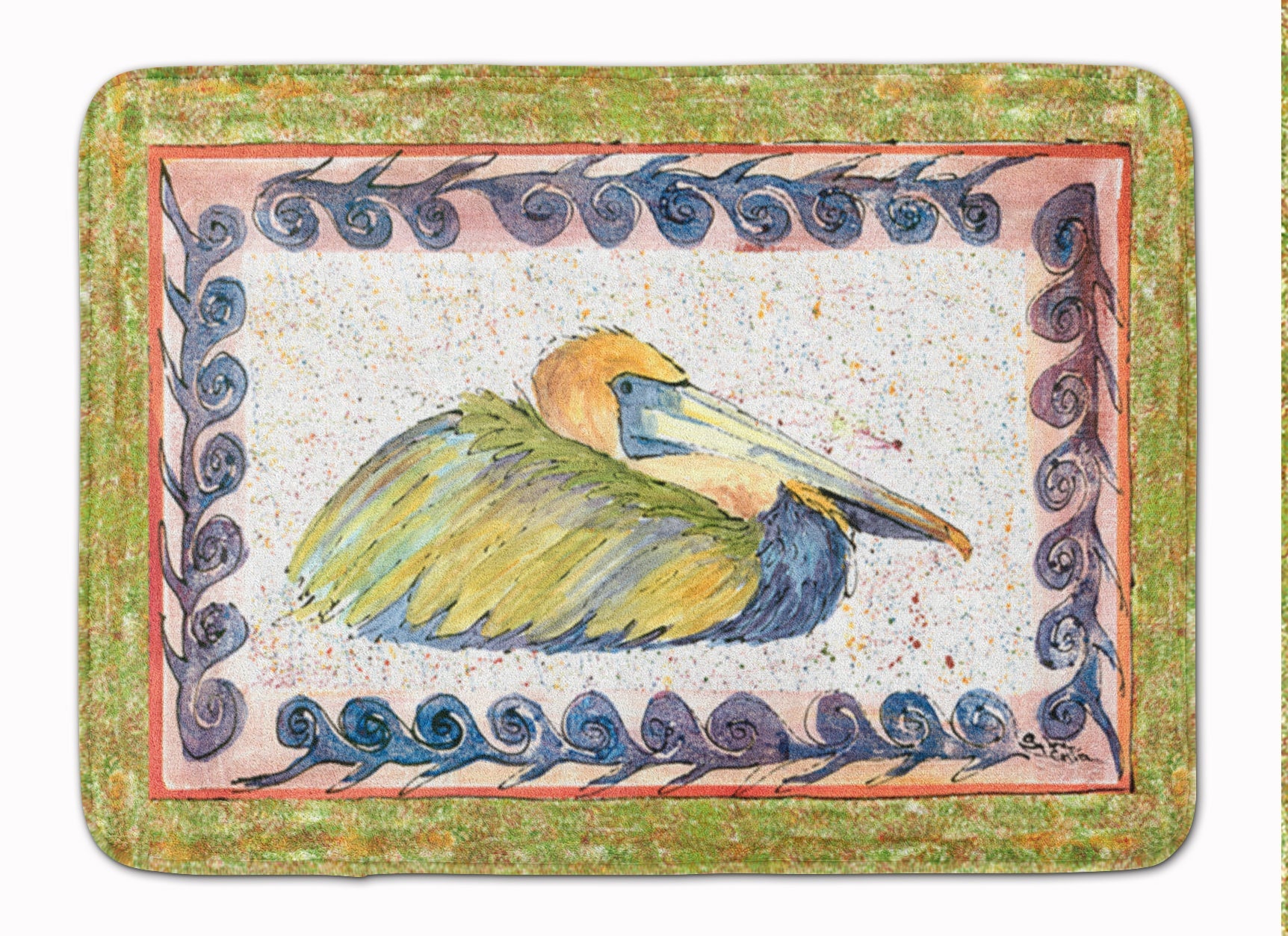 Bird - Pelican Memory Foam Kitchen Mat Machine Washable Anti-Fatigue Cushion Comfort Bath or Kitchen Rug