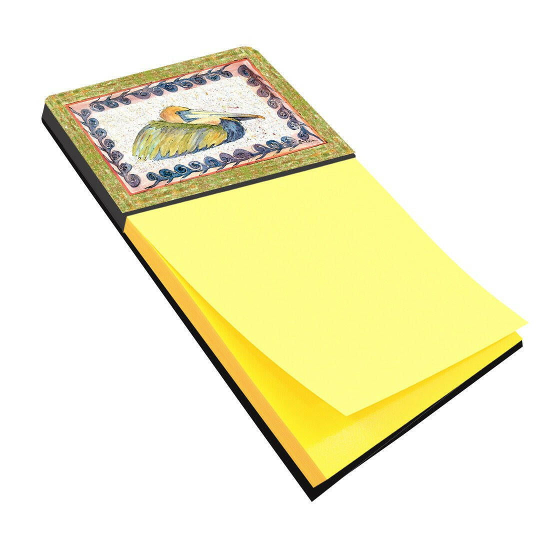 Bird - Pelican Watercolor Sticky Note Holder Refillable Dispenser Desk Accessory 3x3 Pad Gift
