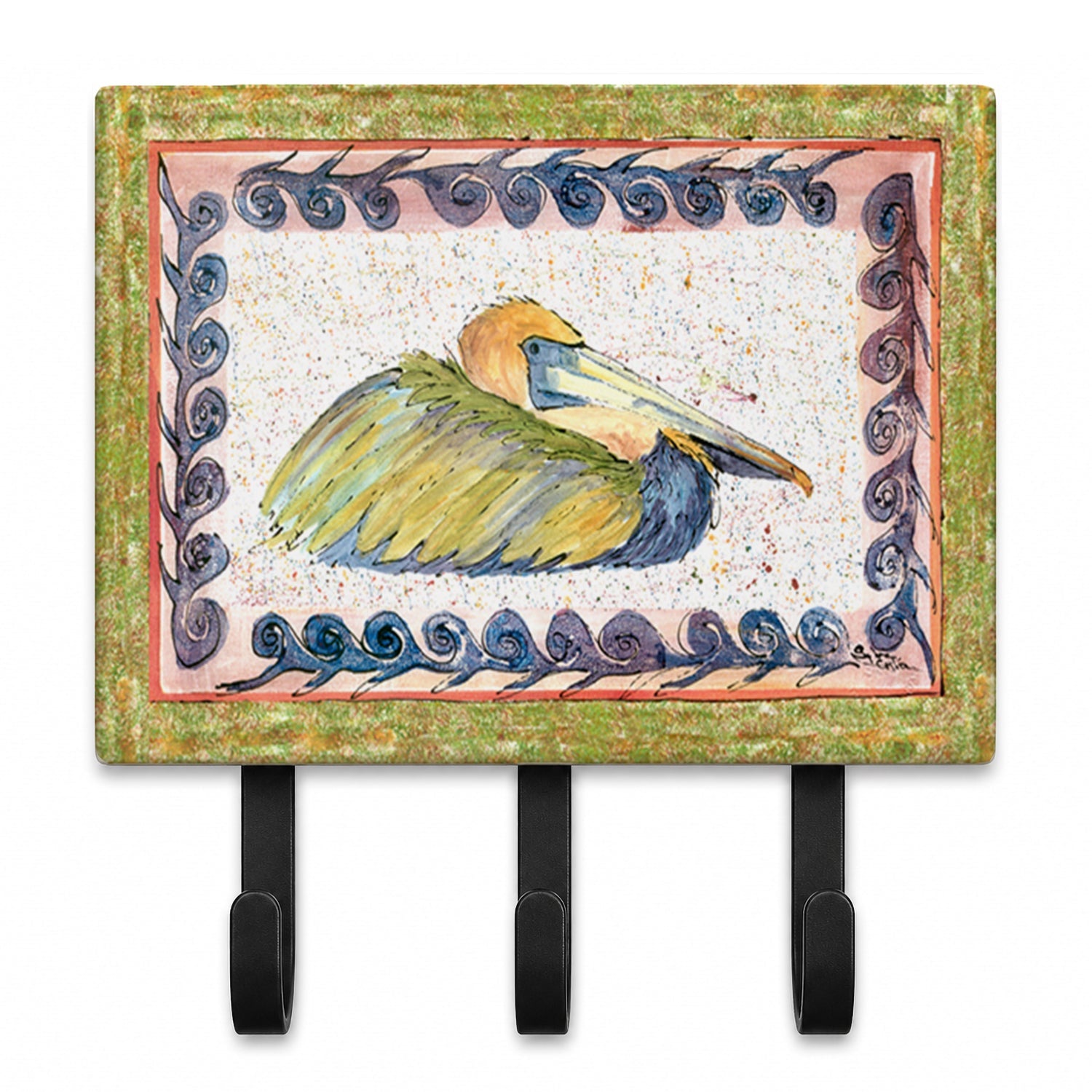 Bird - Pelican Leash or Key Holder Wall Hooks, Coat Rack Wall Mount, for Hanging Keys, Towels, Aprons, Leashes