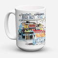 Fruit Stand Ceramic Coffee Mug 15 oz Decorative Large C Handle Mug Cup for Tea, Cocoa Hot Chocolate