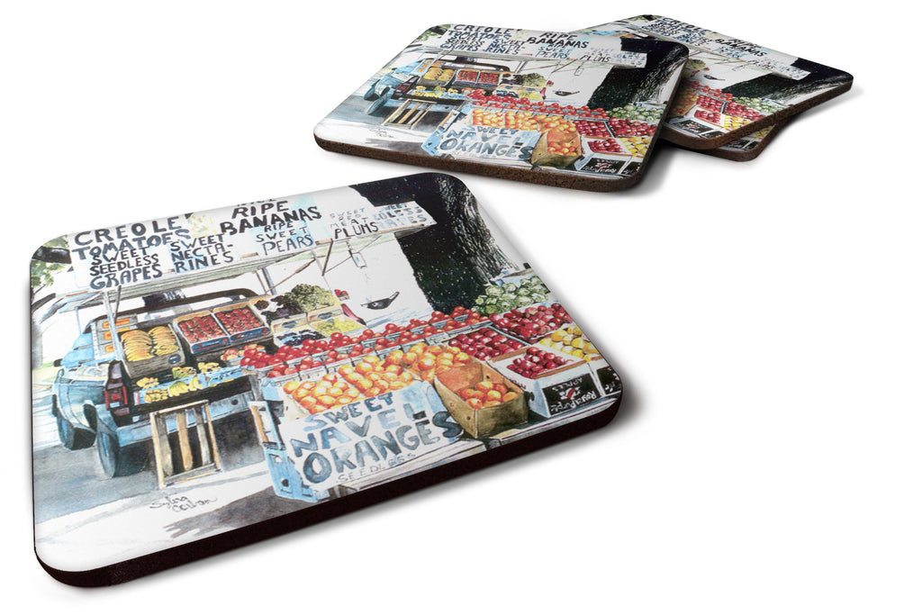 Fruit Stand Foam Coasters Set of 4 Cup Coasters for Indoor Outdoor, Tabletop Protection, Anti Slip, Mouse pad Material