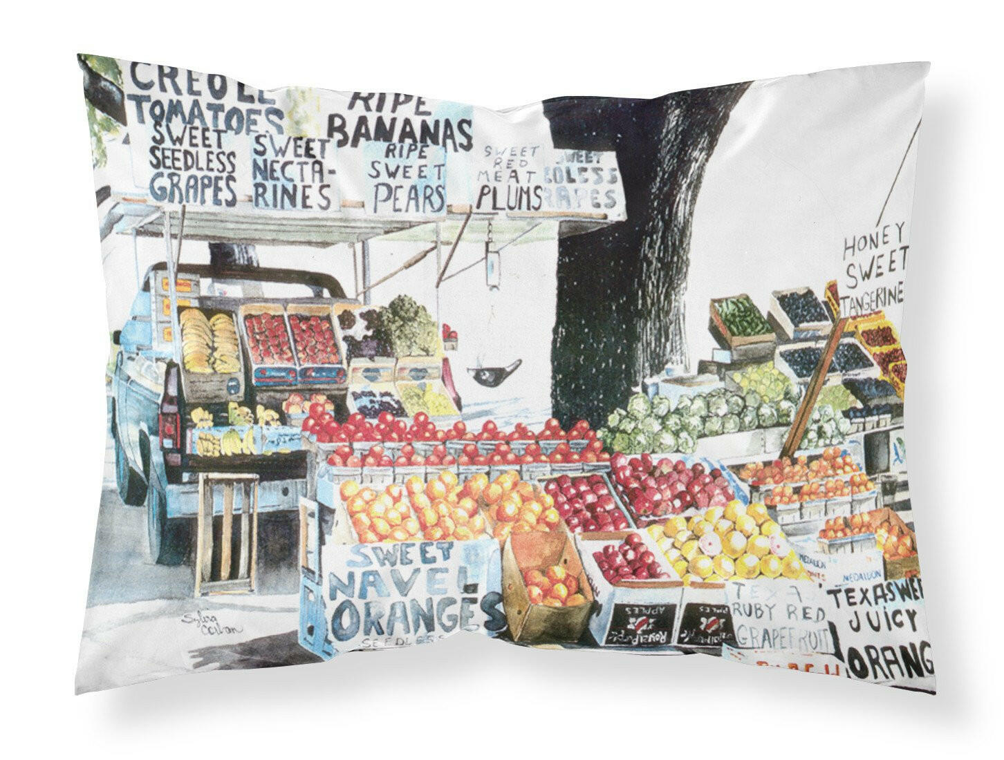Fruit Stand Standard Pillowcase Lightweight Super Soft Easy Care Decorative Artwork Pillowcase, Standard