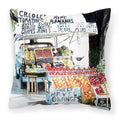 Fruit Stand Decorative Throw Pillow 14x14 Indoor Outdoor Accent Cushion, Fabric Cover with Insert for Sofa, Bed, Porch & Living Room