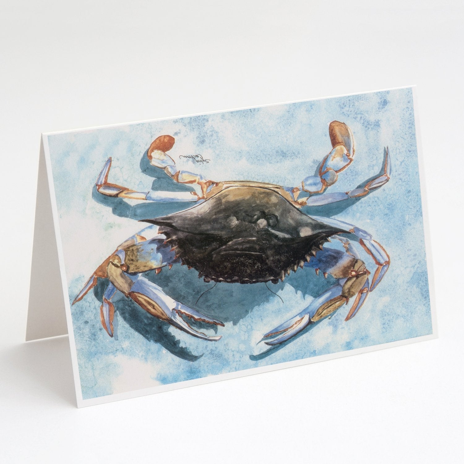 Crab Greeting Cards Pack of 8 Blank Cards with Envelopes Whimsical A7 Size 5x7