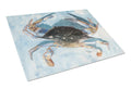 Crab Cutting Board Tempered Glass Kitchen Cutting Surface, Heat Resistant Chopping, Non-Slip Feet, Food Prep & Serving