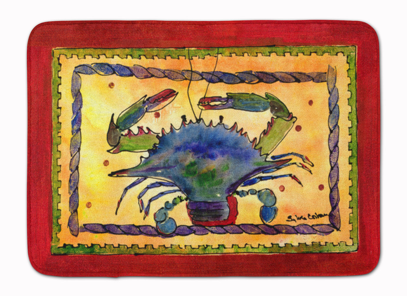 Crab Memory Foam Kitchen Mat Machine Washable Anti-Fatigue Cushion Comfort Bath or Kitchen Rug