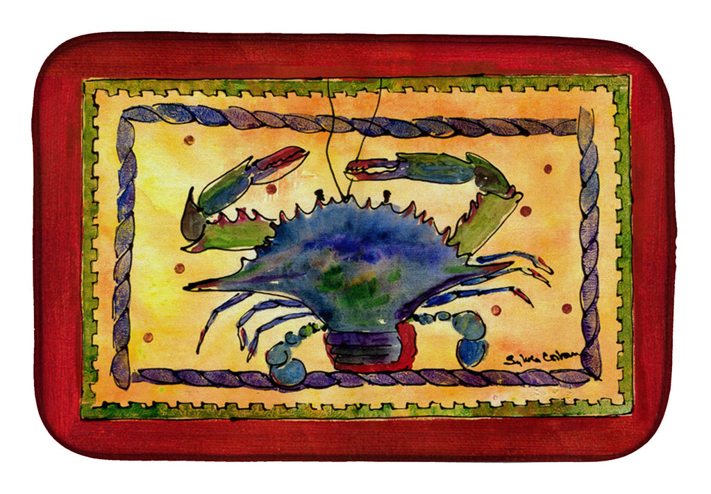 Crab Dish Drying Mat Absorbent Dish Drying Mat Pad for Kitchen Counter Dish Drainer Mat for Countertop, 14 x 21", Multicolor