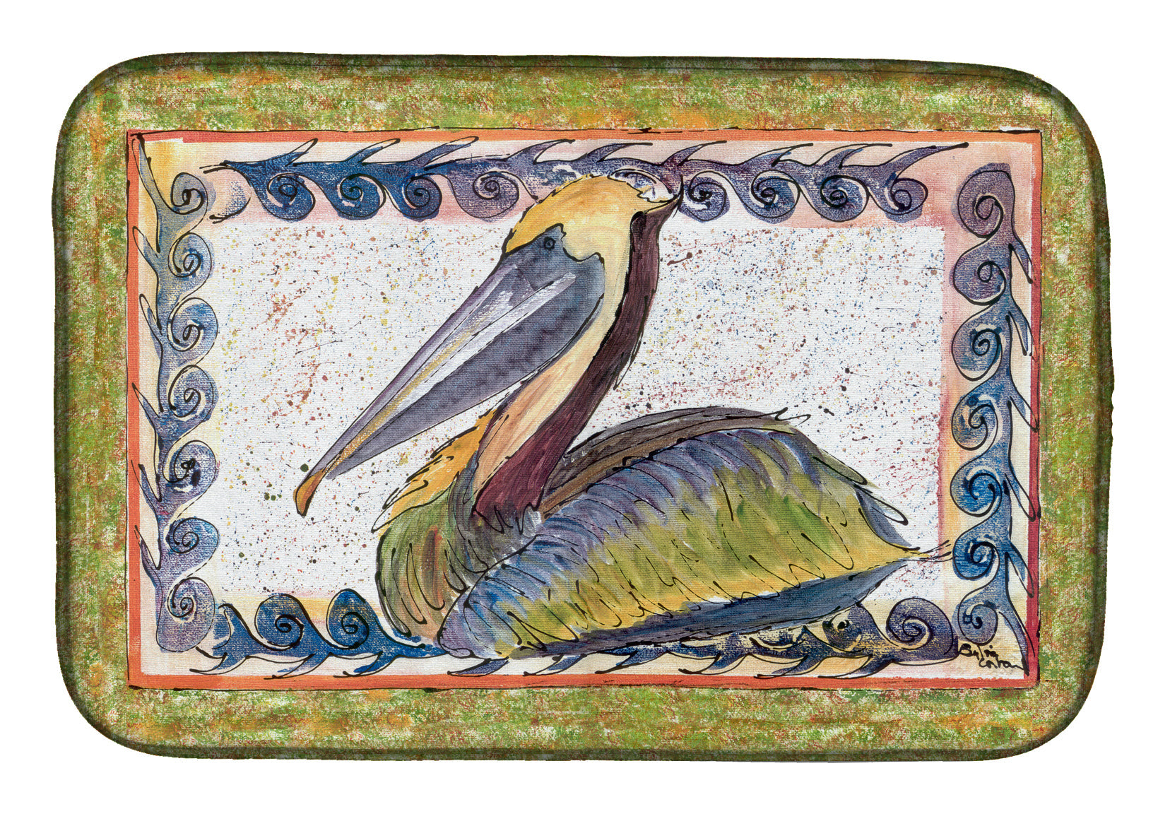 Pelican Dish Drying Mat Absorbent Dish Drying Mat Pad for Kitchen Counter Dish Drainer Mat for Countertop, 14 x 21", Multicolor