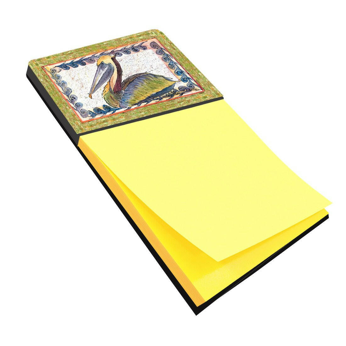 Pelican Watercolor Sticky Note Holder Refillable Dispenser Desk Accessory 3x3 Pad Gift