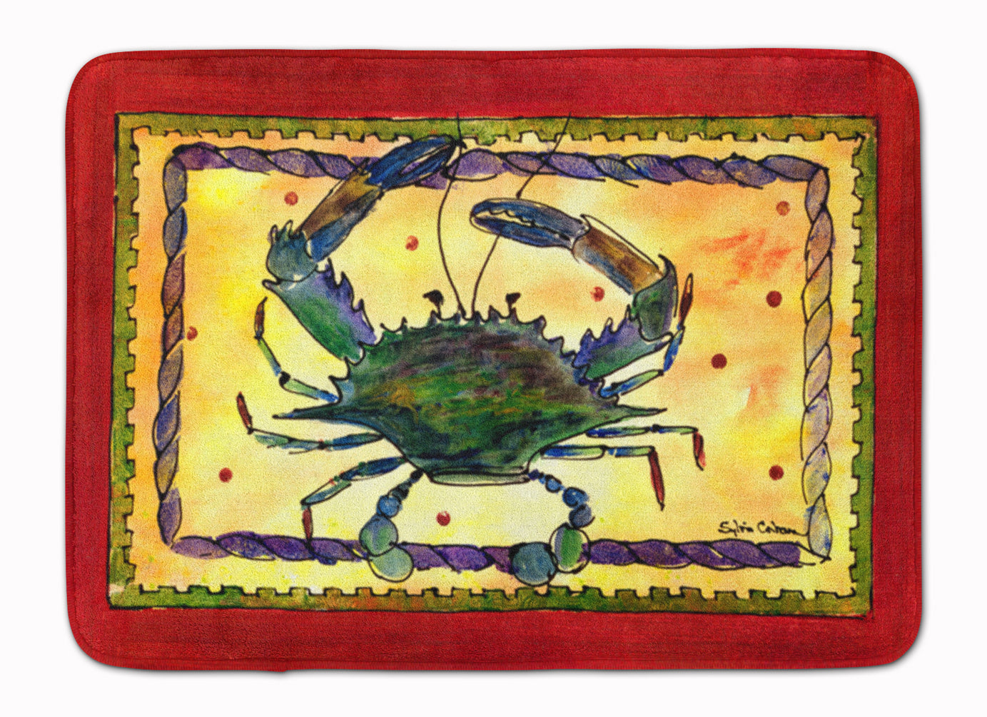 Crab Memory Foam Kitchen Mat Machine Washable Anti-Fatigue Cushion Comfort Bath or Kitchen Rug