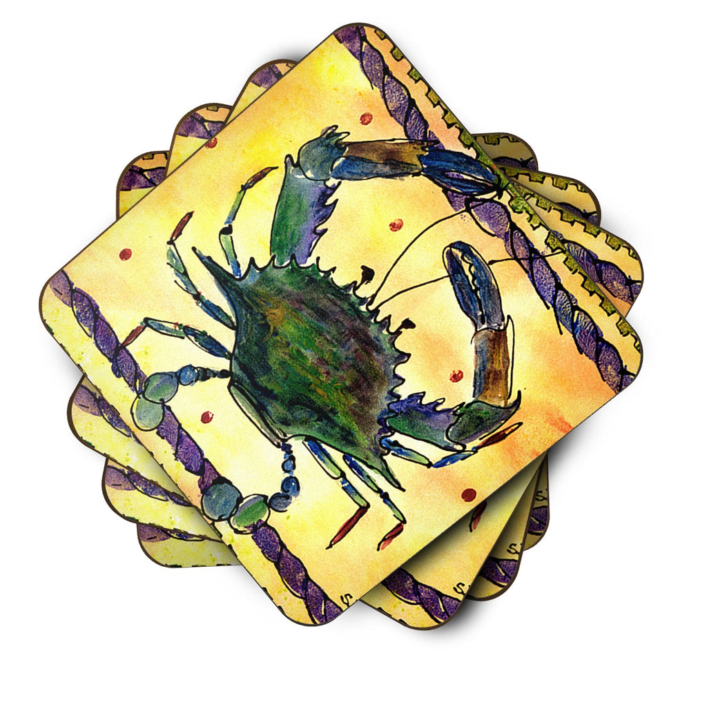 Crab Foam Coasters Set of 4 Cup Coasters for Indoor Outdoor, Tabletop Protection, Anti Slip, Mouse pad Material