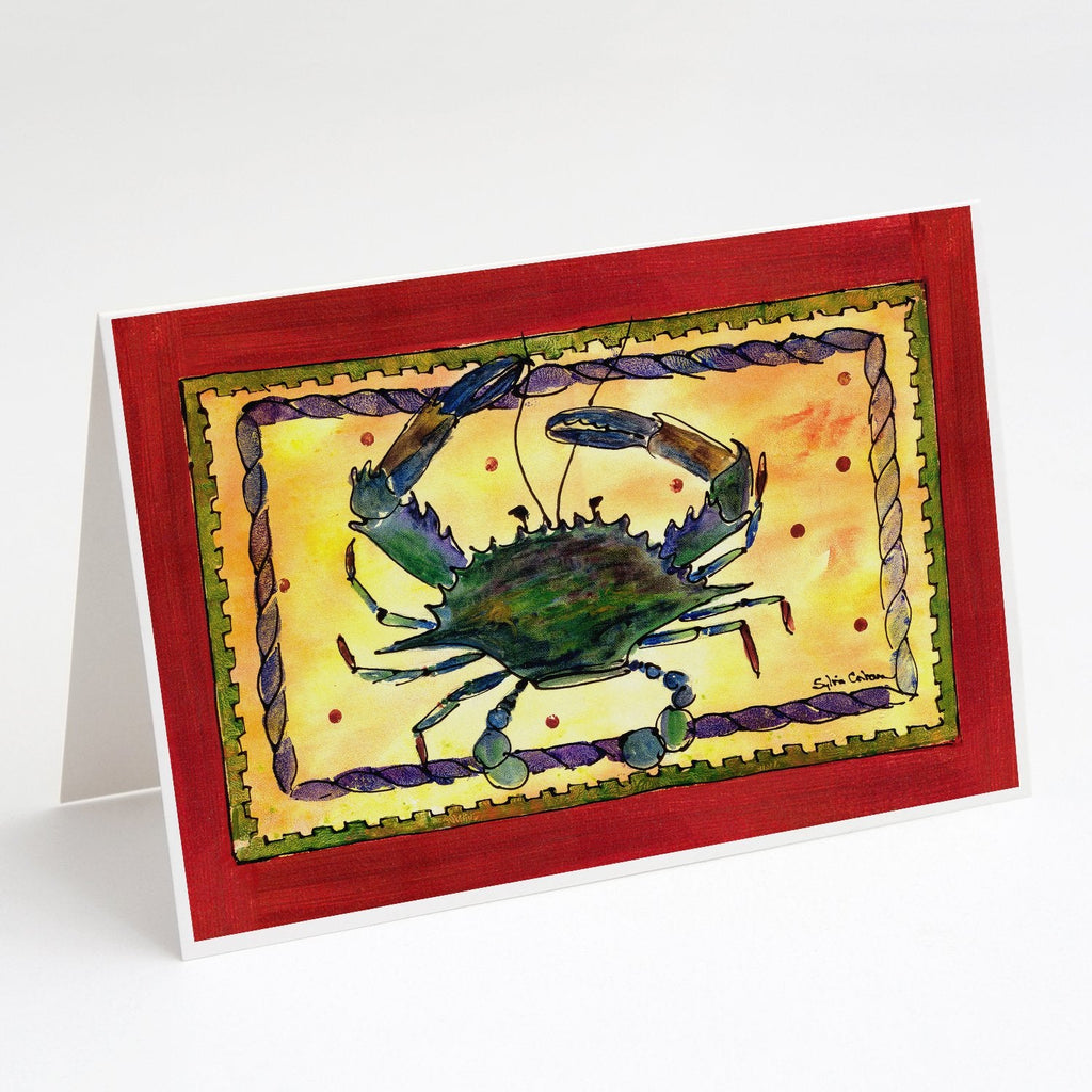 Crab Greeting Cards Pack of 8 Blank Cards with Envelopes Whimsical A7 Size 5x7