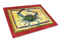Crab Cutting Board Tempered Glass Kitchen Cutting Surface, Heat Resistant Chopping, Non-Slip Feet, Food Prep & Serving