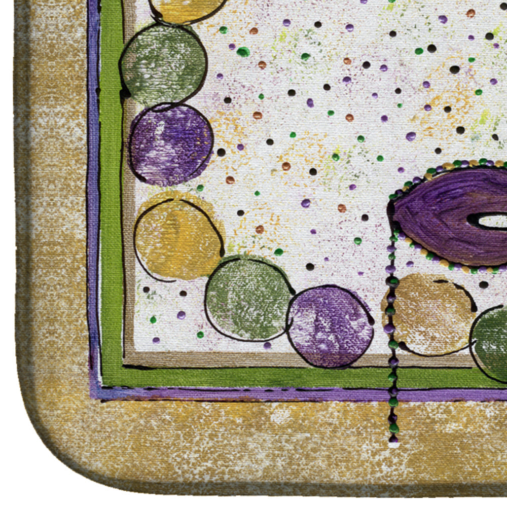 Mardi Gras Beads Dish Drying Mat Absorbent Dish Drying Mat Pad for Kitchen Counter Dish Drainer Mat for Countertop, 14 x 21", Multicolor