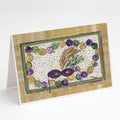 Mardi Gras Beads Greeting Cards Pack of 8 Blank Cards with Envelopes Whimsical A7 Size 5x7