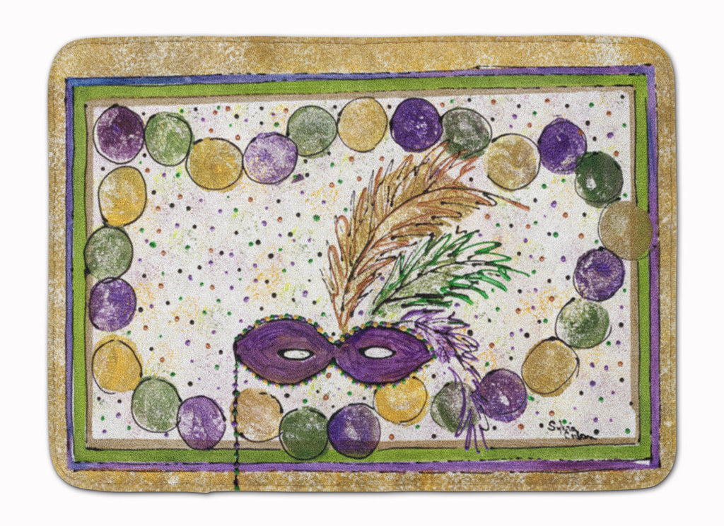 Mardi Gras Beads Memory Foam Kitchen Mat Machine Washable Anti-Fatigue Cushion Comfort Bath or Kitchen Rug