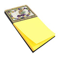 Mardi Gras Beads Watercolor Sticky Note Holder Refillable Dispenser Desk Accessory 3x3 Pad Gift