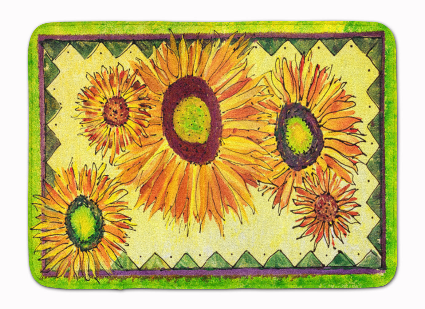 Flower - Sunflower Memory Foam Kitchen Mat Machine Washable Anti-Fatigue Cushion Comfort Bath or Kitchen Rug