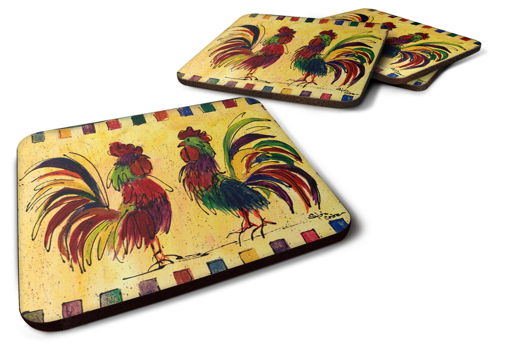 Bird - Rooster Foam Coasters Set of 4 Cup Coasters for Indoor Outdoor, Tabletop Protection, Anti Slip, Mouse pad Material