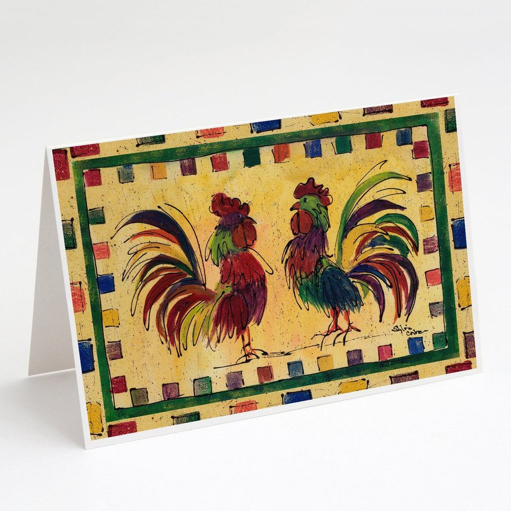 Bird - Rooster Greeting Cards Pack of 8 Blank Cards with Envelopes Whimsical A7 Size 5x7