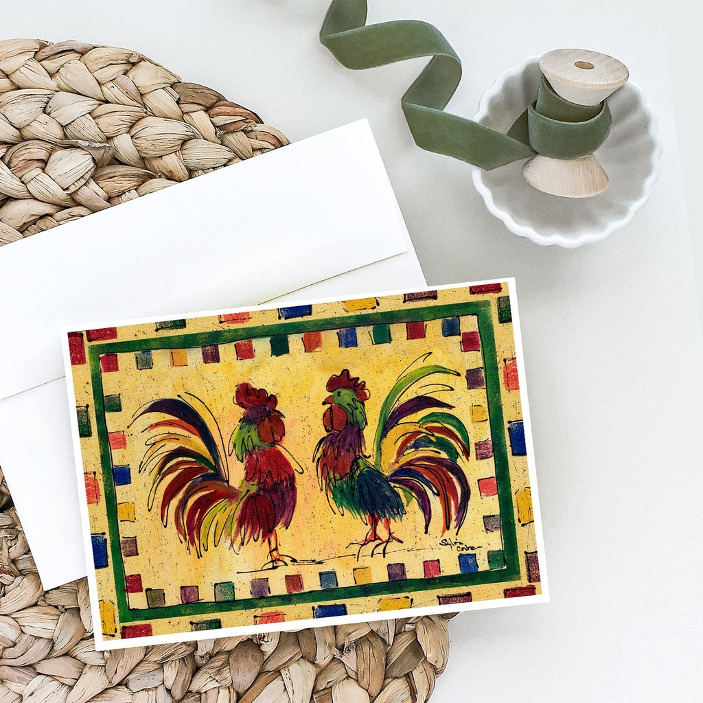 Bird - Rooster Greeting Cards Pack of 8 Blank Cards with Envelopes Whimsical A7 Size 5x7