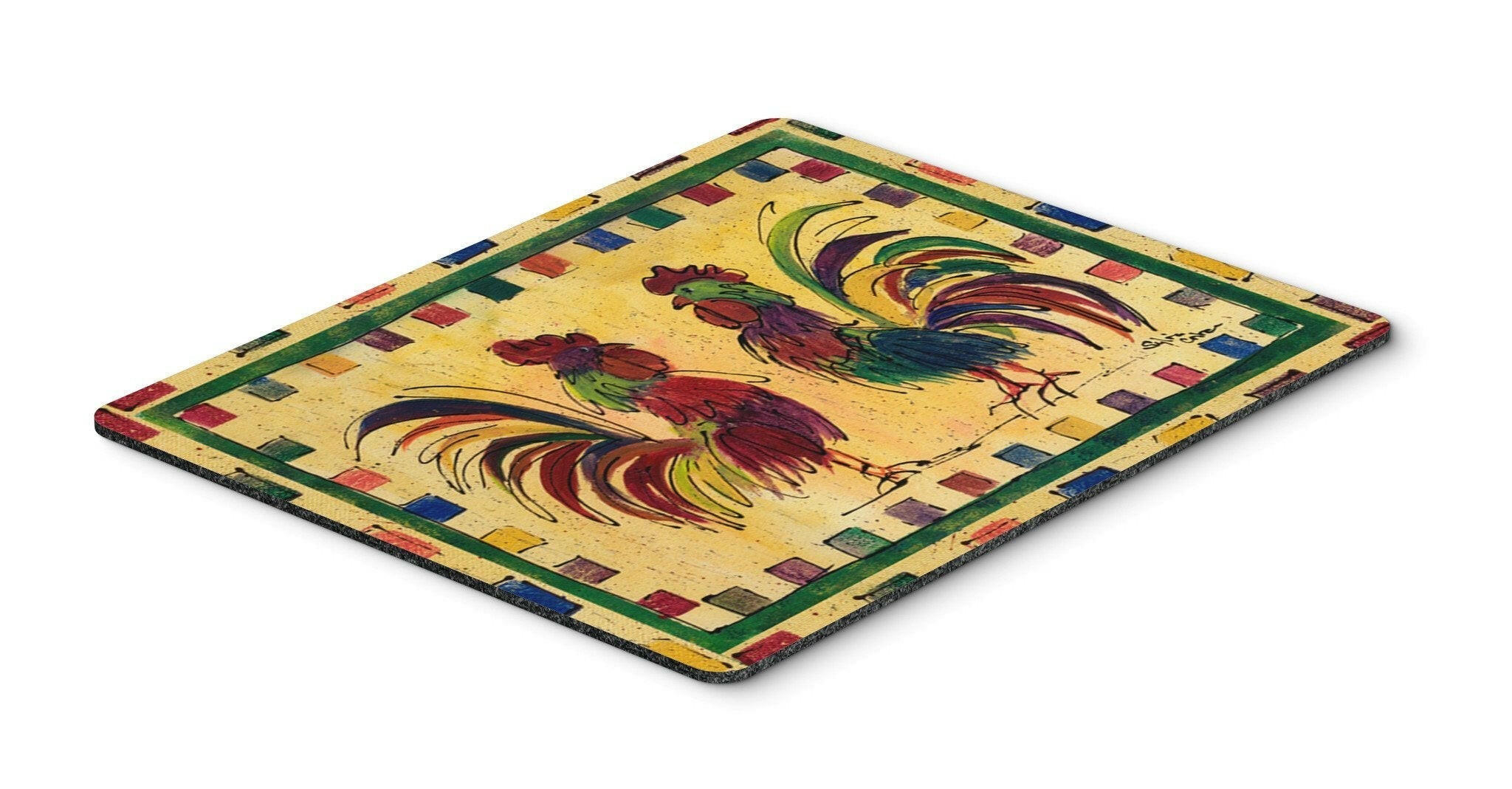 Bird - Rooster Mouse Pad, Heat Resistant Trivet Hot Pad , Non Slip Rubber Desk Mat, Kitchen Counter Protector, Home Office Decor Gift