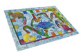 Crab Cutting Board Tempered Glass Kitchen Cutting Surface, Heat Resistant Chopping, Non-Slip Feet, Food Prep & Serving