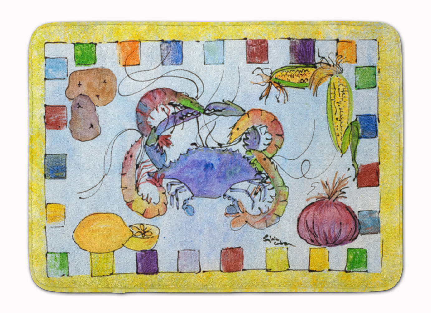 Crab Memory Foam Kitchen Mat Machine Washable Anti-Fatigue Cushion Comfort Bath or Kitchen Rug