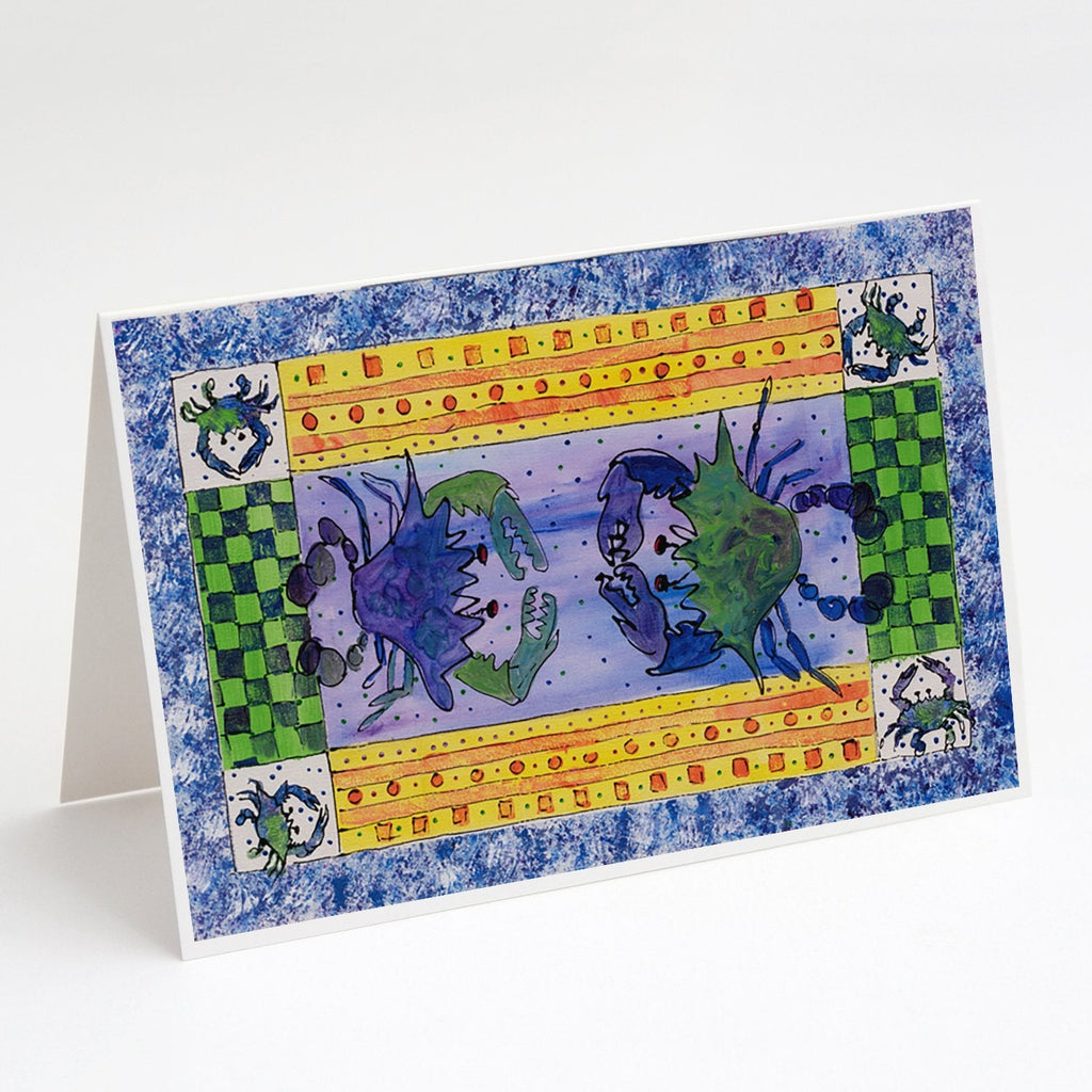 Crab Greeting Cards Pack of 8 Blank Cards with Envelopes Whimsical A7 Size 5x7