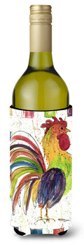 Rooster Wine Bottle Hugger Gift Sleeve for Standard 750 ml Bottles, Insulated Reusable Also Fits Mini Shot & Pint Bottles