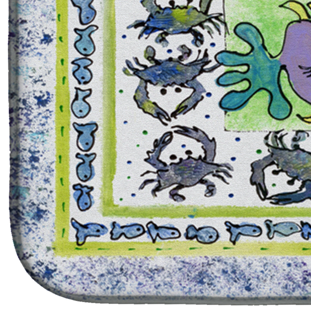Kissing Fish Dish Drying Mat Absorbent Dish Drying Mat Pad for Kitchen Counter Dish Drainer Mat for Countertop, 14 x 21", Multicolor