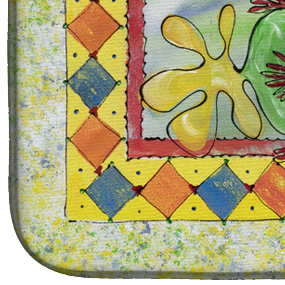 Kissing Fish Dish Drying Mat Absorbent Dish Drying Mat Pad for Kitchen Counter Dish Drainer Mat for Countertop, 14 x 21", Multicolor